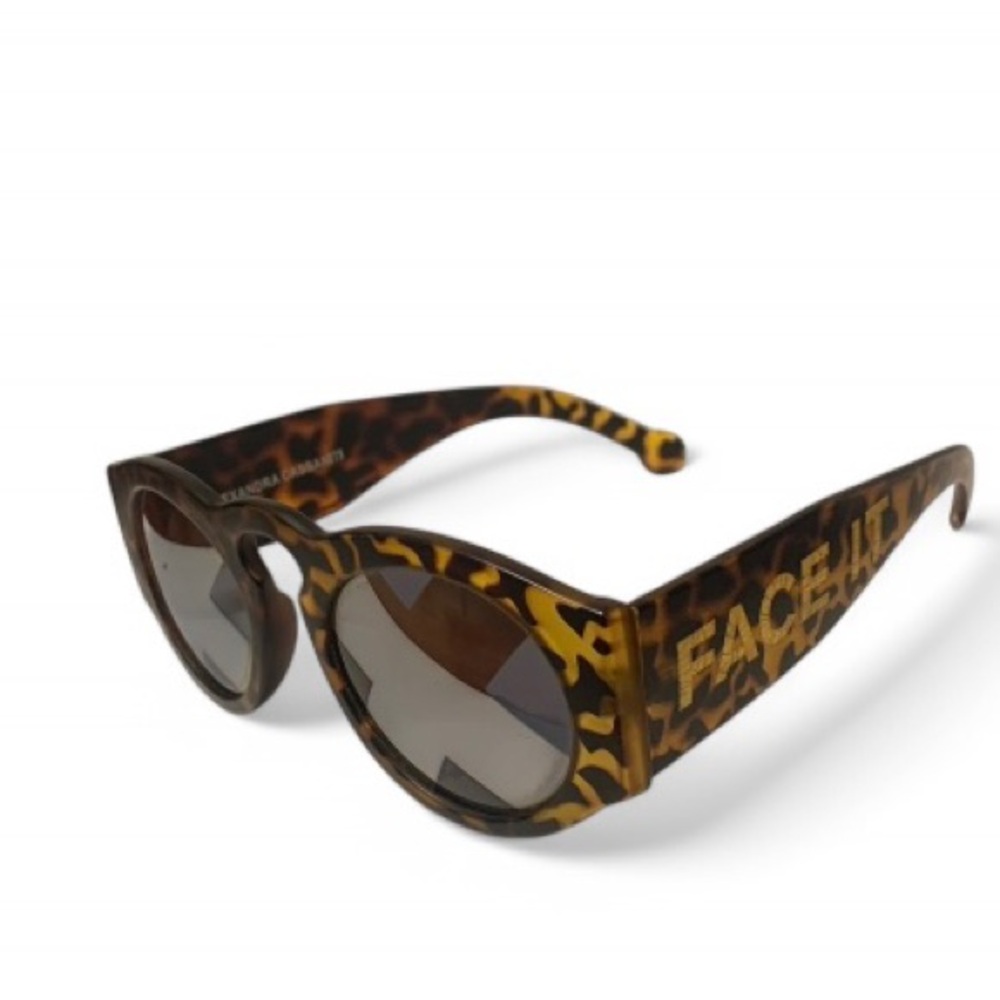 Alexandra Cassaniti FACE IT Tortoise Shell mirrored Sunglasses